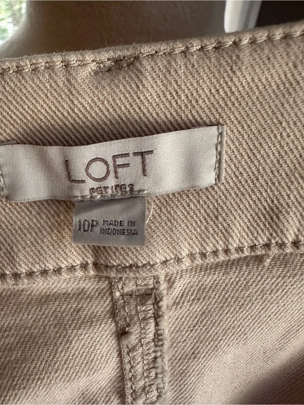 LOFT Beige A-Line Cargo Pocket Skirt